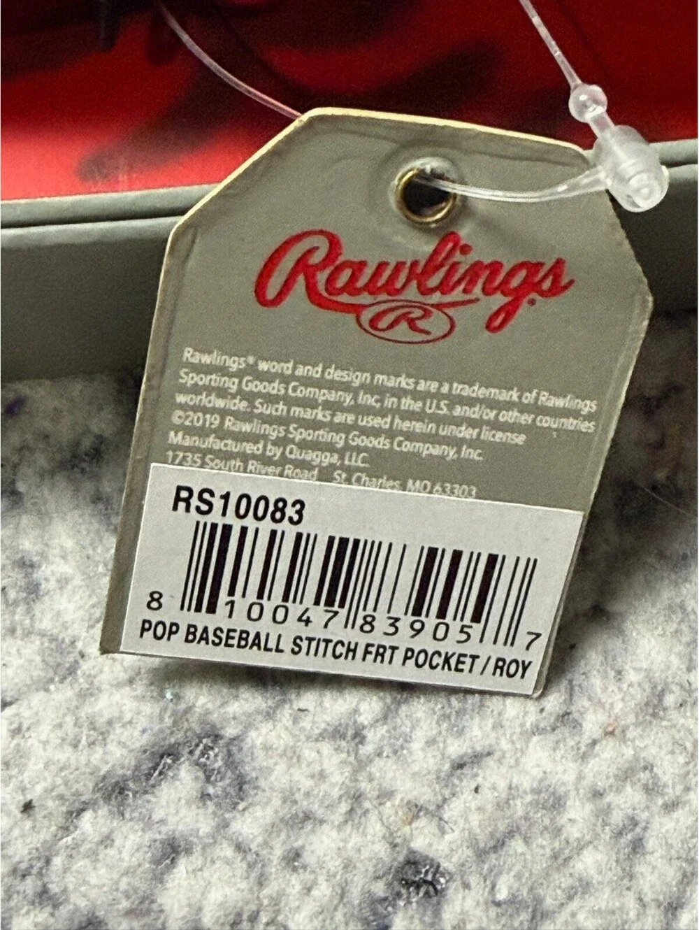 Rawlings Baseball Stitch Front Pocket Wallet Royal Blue Red Leather RFID RS10083